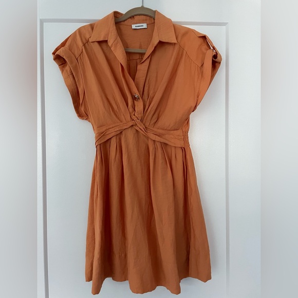Sandro Terracotta Orange Short Sleeve Dress - Picture 1 of 2